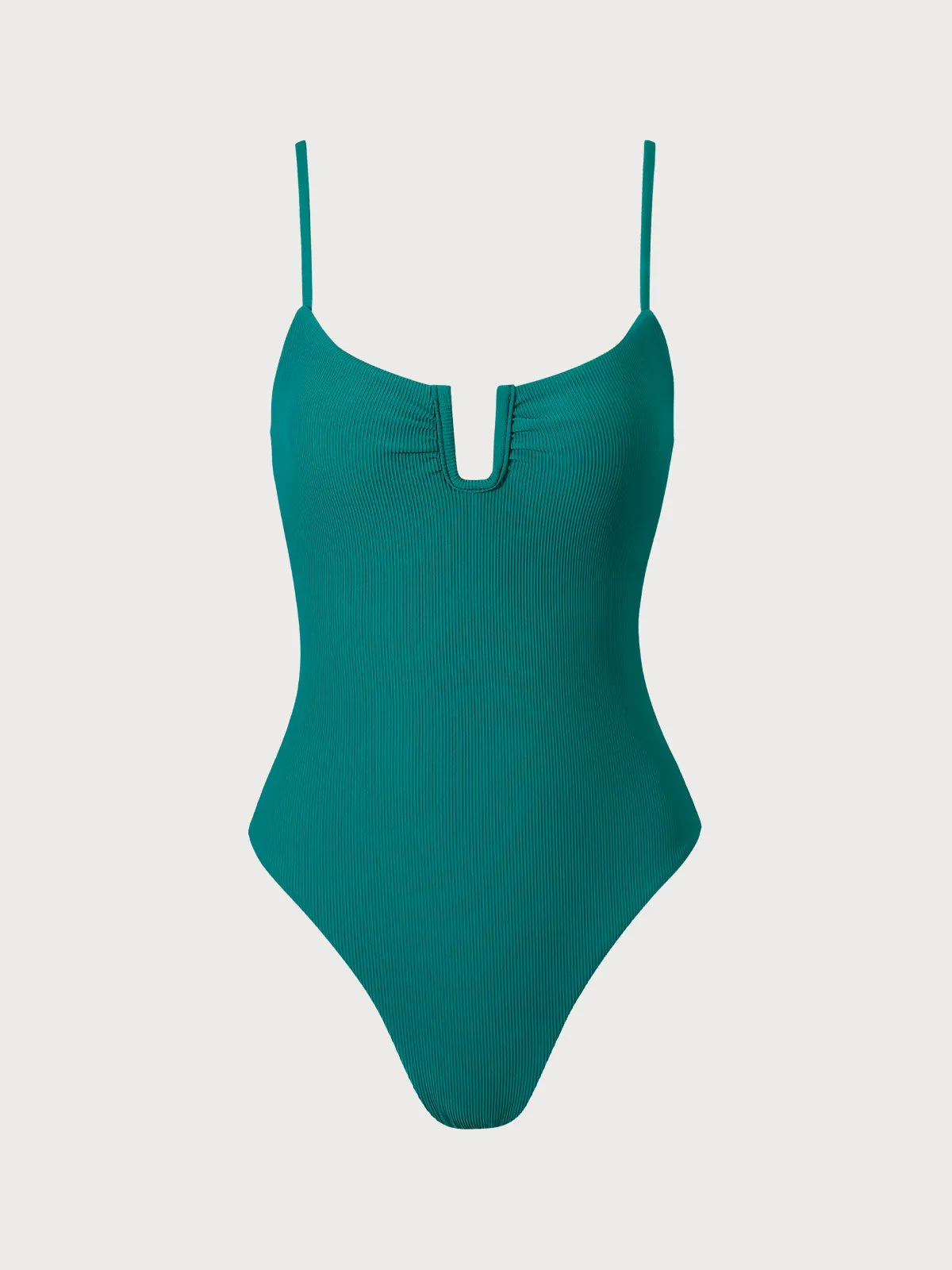 Green U-Neck Backless One-Piece Swimsuit sold by BERLOOK product image thumbnail 4