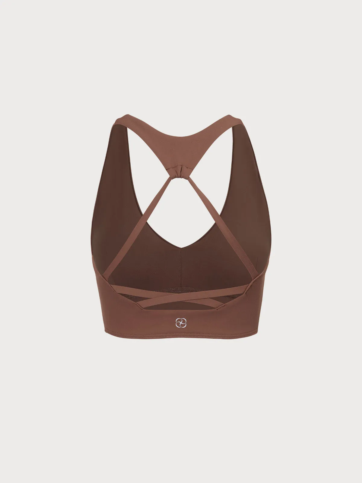 Brown V Neck Sports Bra sold by BERLOOK product image thumbnail 5