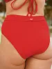 Red V-Cut Plus Size Bikini Bottom sold by BERLOOK