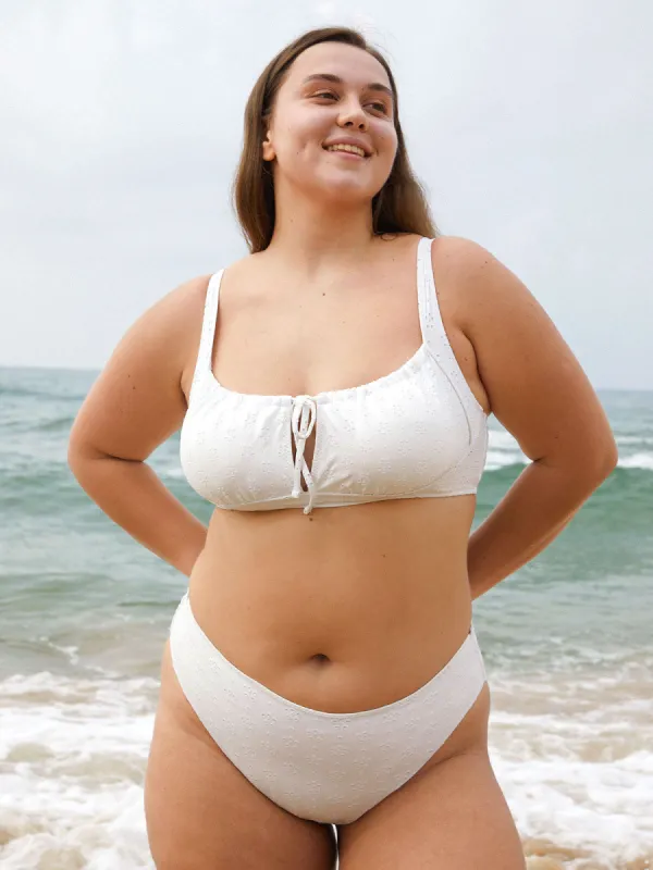 Floral Cutout Drawstring Plus Size Bikini Top sold by BERLOOK