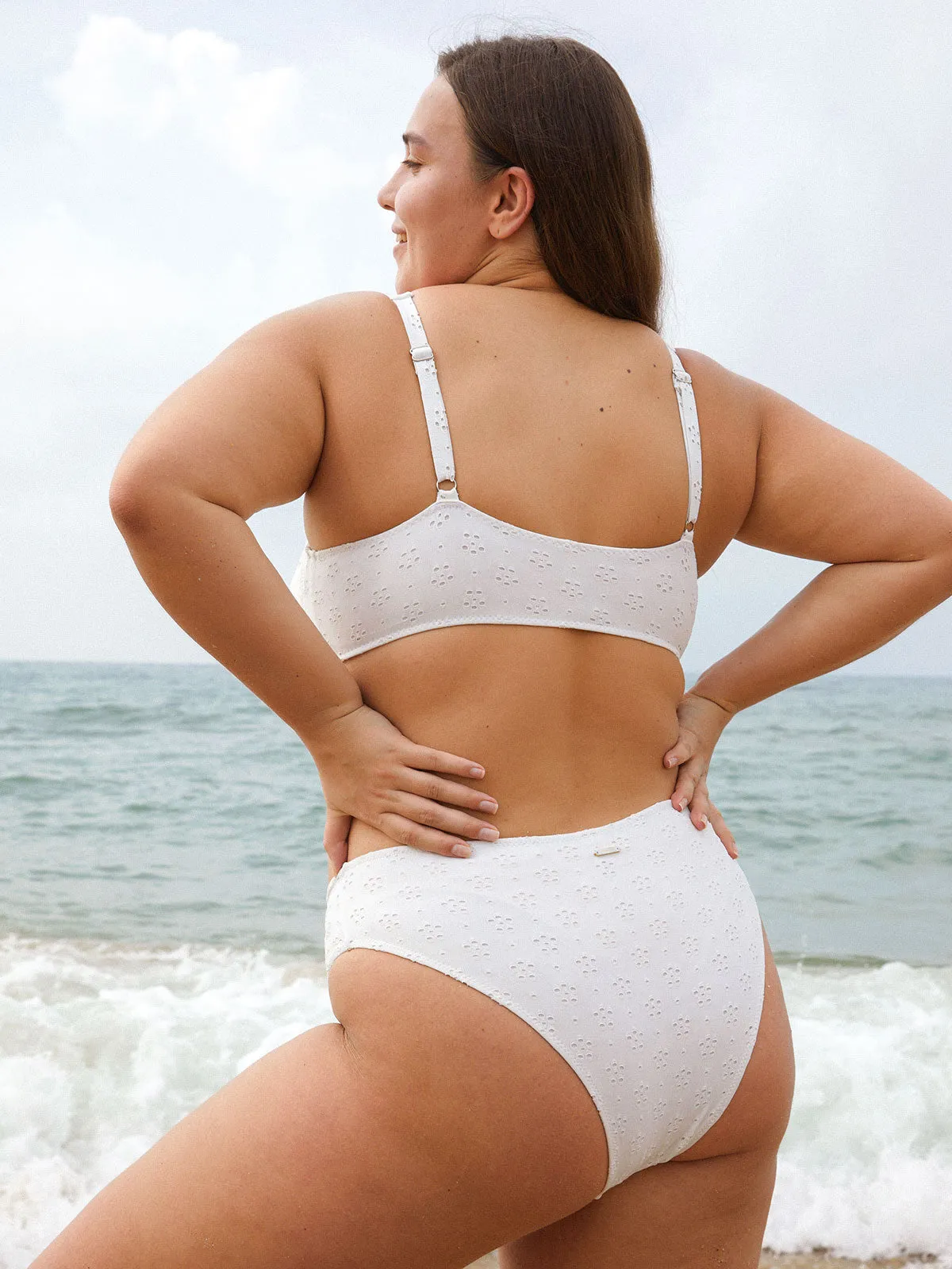 Floral Cutout Drawstring Plus Size Bikini Top sold by BERLOOK product image thumbnail 5