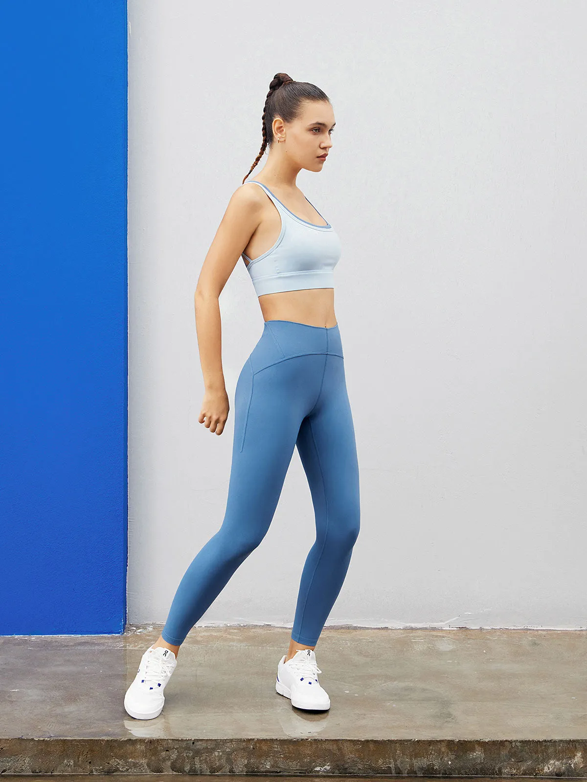 Blue Middle Waisted Leggings 25” sold by BERLOOK product image thumbnail 3