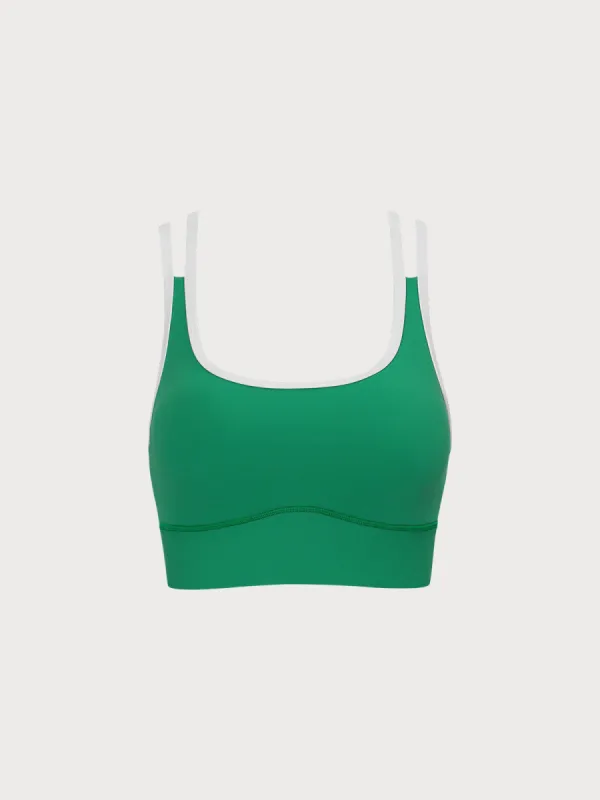 Green X Cross Yoga Sports Bra sold by BERLOOK