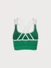 Green X Cross Sports Bra sold by BERLOOK