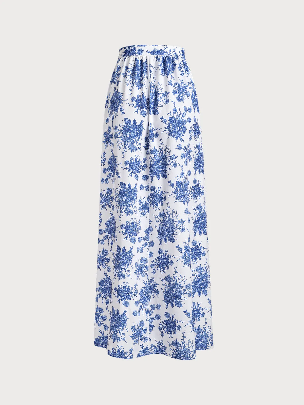 Blue Floral Plus Size Cover-up Skirt sold by BERLOOK product image thumbnail 5