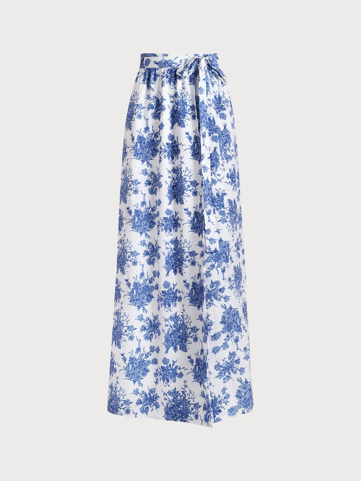 Blue Floral Plus Size Cover-up Skirt sold by BERLOOK product image thumbnail 4