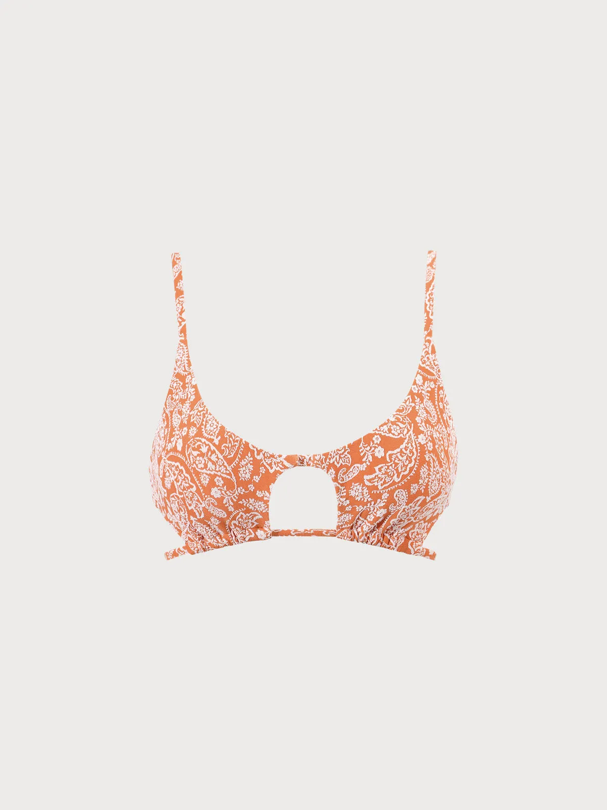 Orange Jacquard Cut Out Bikini Top sold by BERLOOK product image thumbnail 5