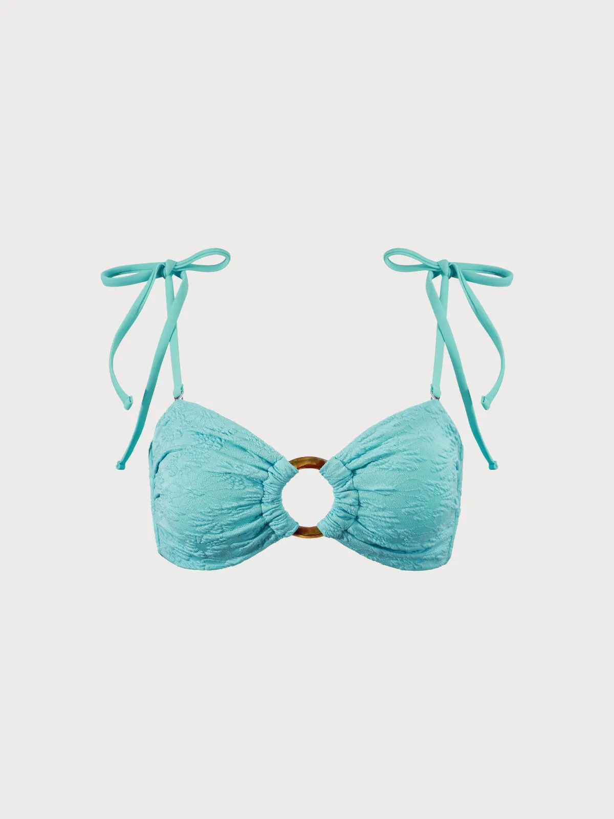 Floral Textured O-Ring Ruched Bikini Top sold by BERLOOK product image thumbnail 5