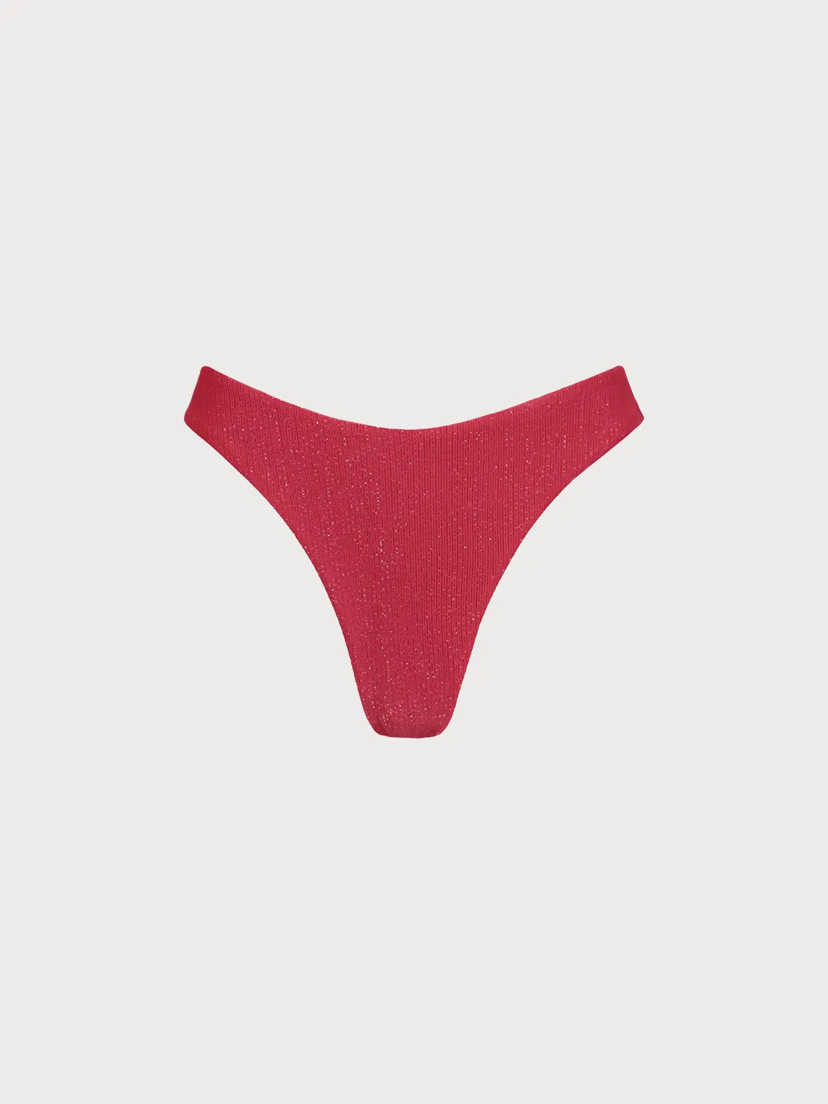 Red Lurex Ribbed Bikini Bottom sold by BERLOOK product image thumbnail 5