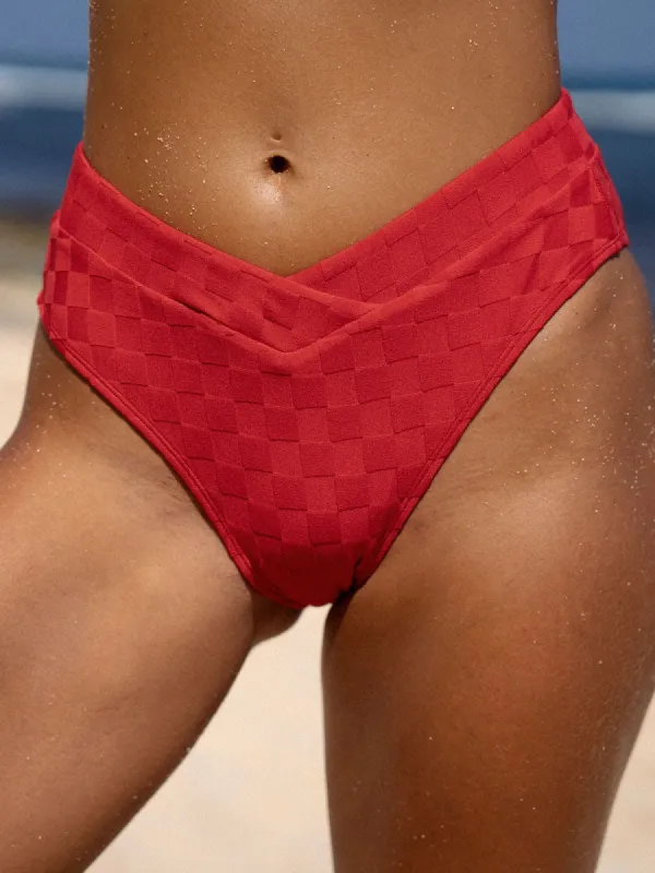 Red Plaid Jacquard Bikini Bottom sold by BERLOOK