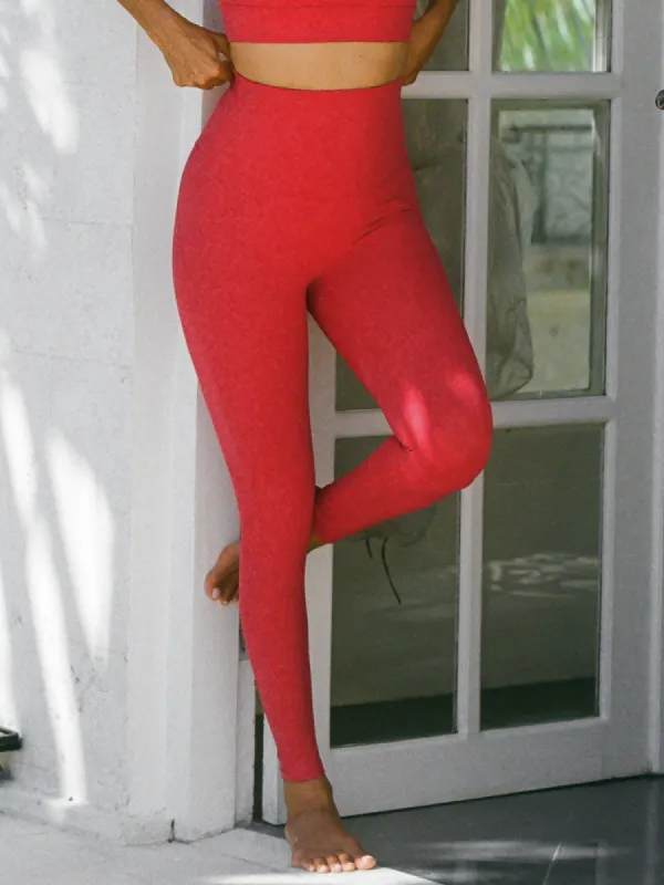 Red Natural Waisted Leggings 24" sold by BERLOOK