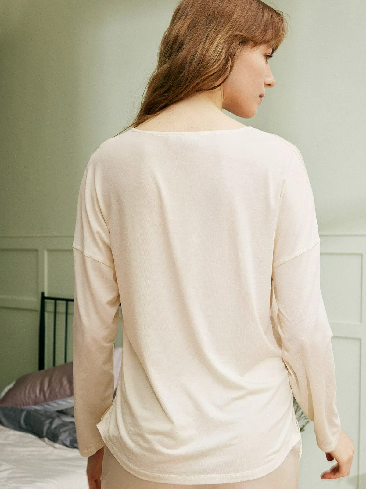 V Neck TENCEL™ Lyocell Fibers Split Top sold by BERLOOK product image thumbnail 5