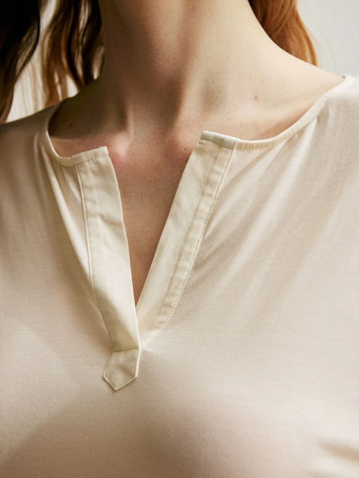 V Neck TENCEL™ Lyocell Fibers Split Top sold by BERLOOK product image thumbnail 4