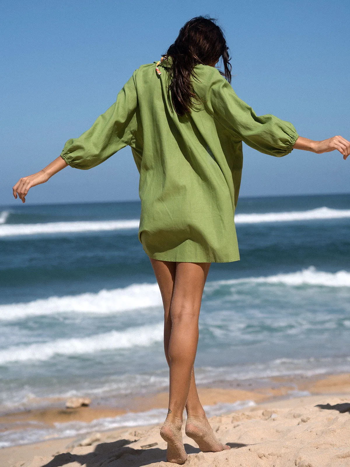 Shirt Collar Lantern Sleeve Cover-Up sold by BERLOOK product image thumbnail 3