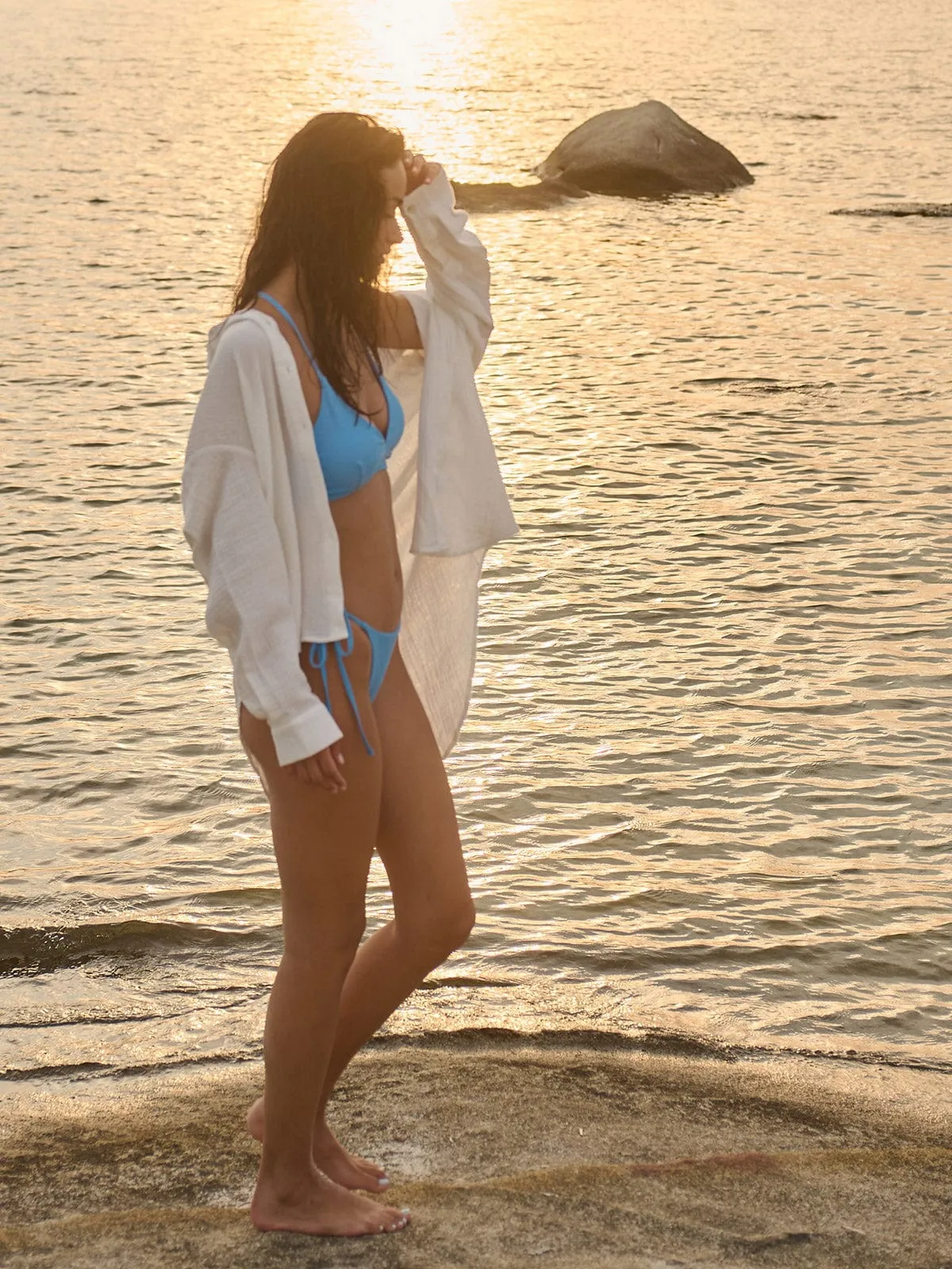 Lapel Pocket Organic Cotton Cover Up sold by BERLOOK product image thumbnail 5