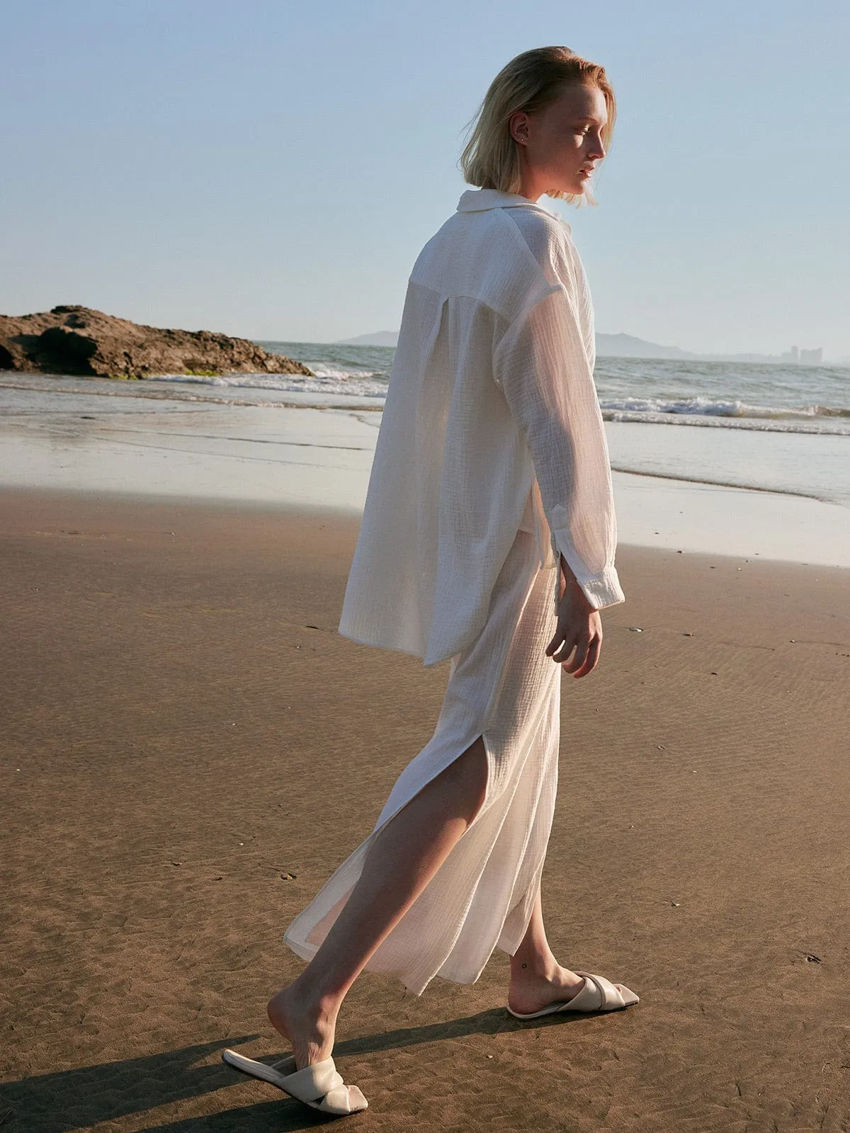 Lapel Pocket Organic Cotton Cover Up sold by BERLOOK product image thumbnail 4