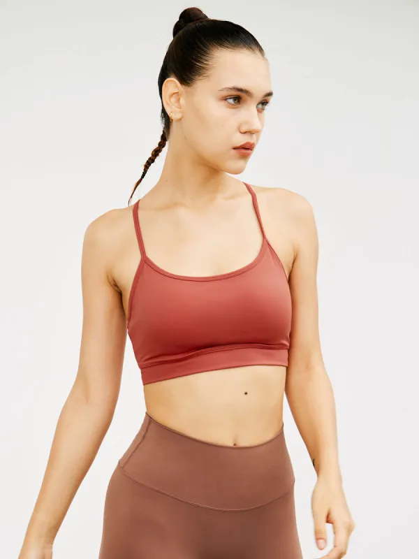 Brick Red Y-Back Sports Bra sold by BERLOOK