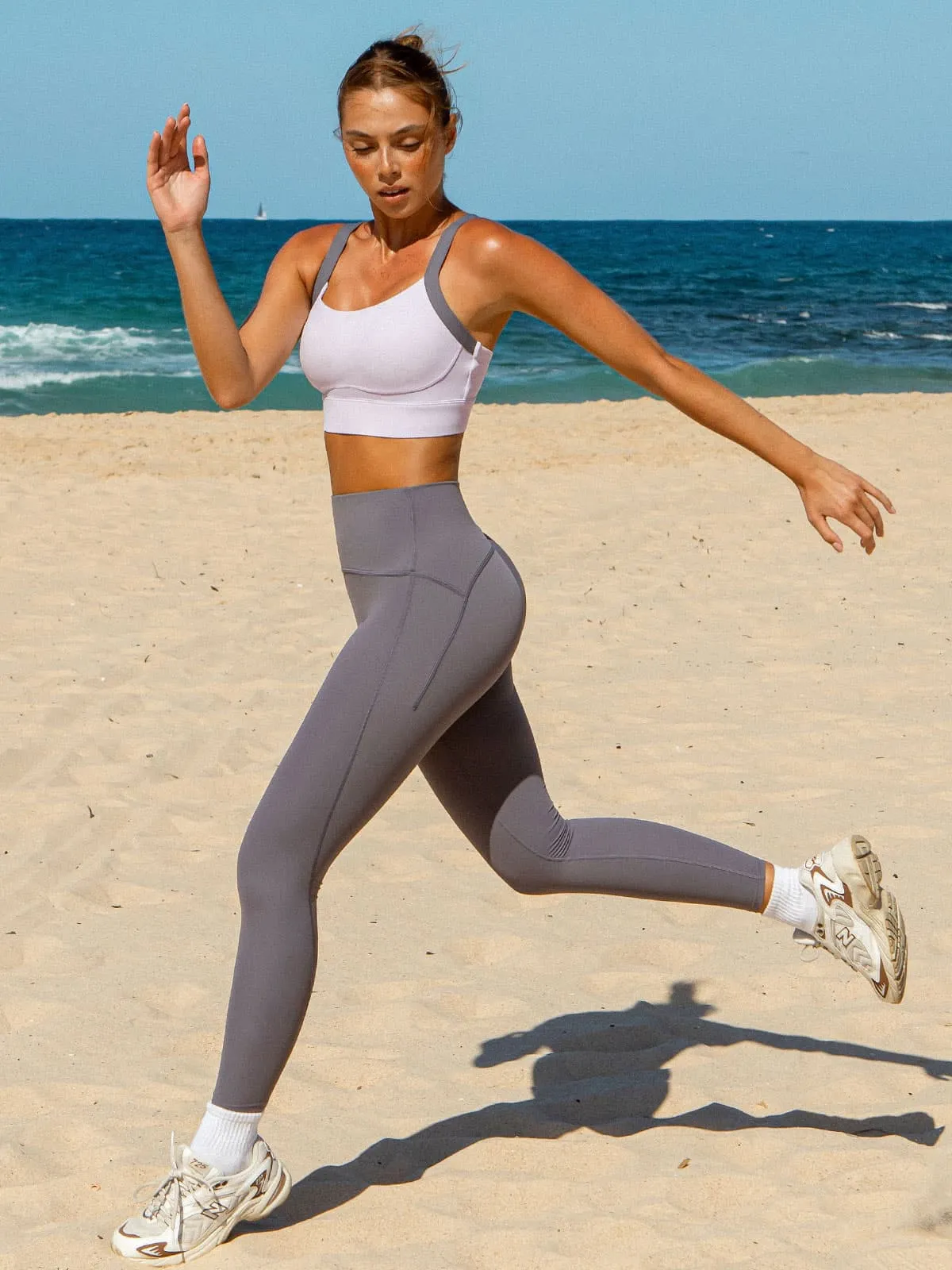 Grey High Waisted Leggings 25” sold by BERLOOK product image thumbnail 5