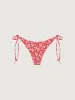 Red Reversible Tie Floral Bikini Bottom sold by BERLOOK