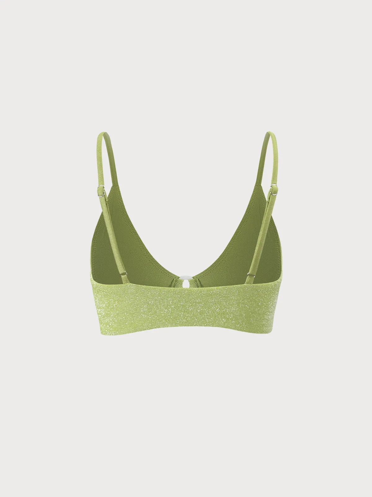 Light Green Lurex O-Ring Bikini Top sold by BERLOOK product image thumbnail 2