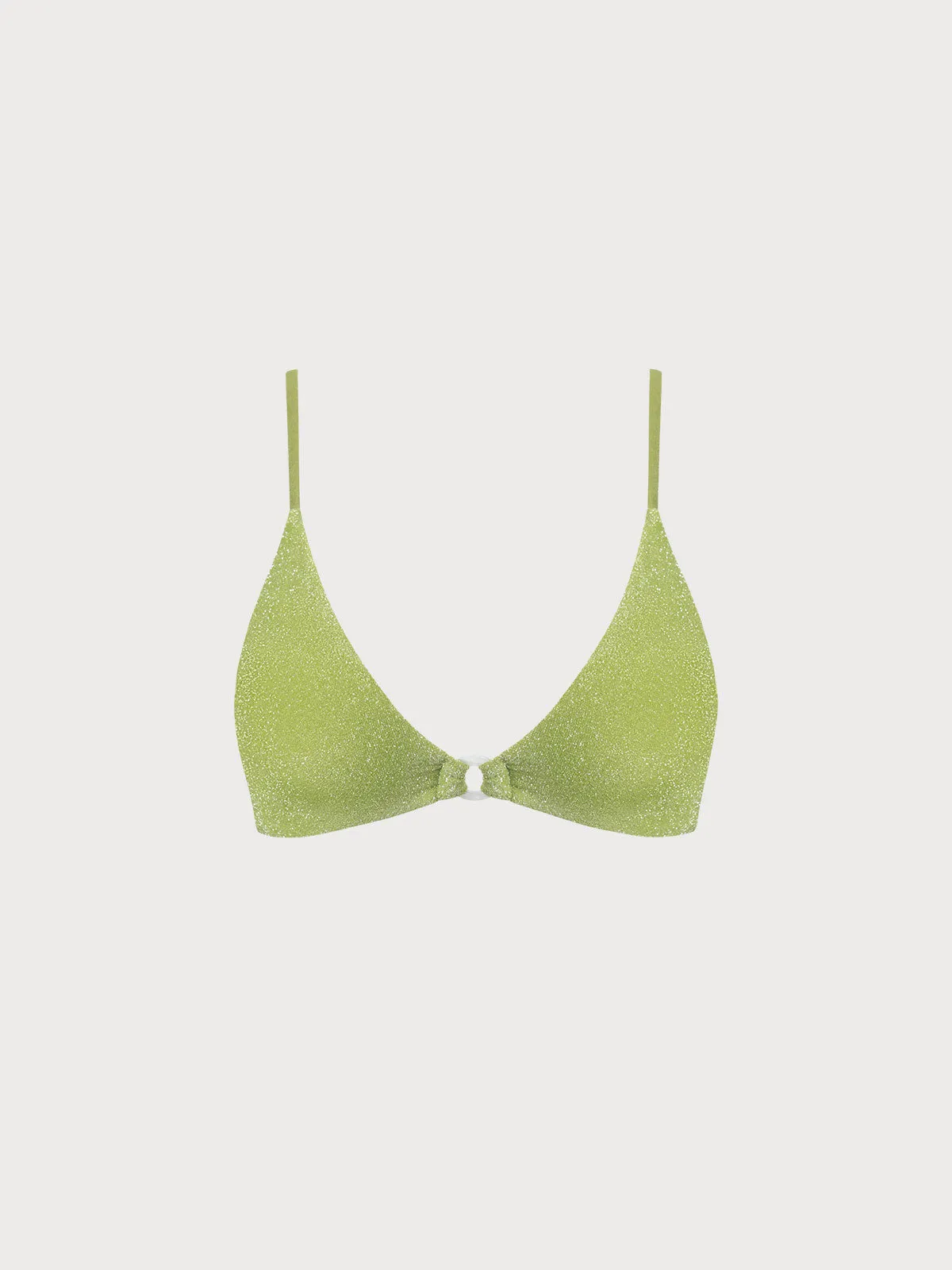 Light Green Lurex O-Ring Bikini Top sold by BERLOOK