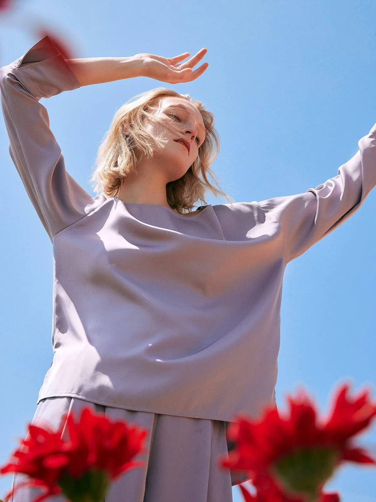 Solid Side Split Blouse sold by BERLOOK product image thumbnail 4