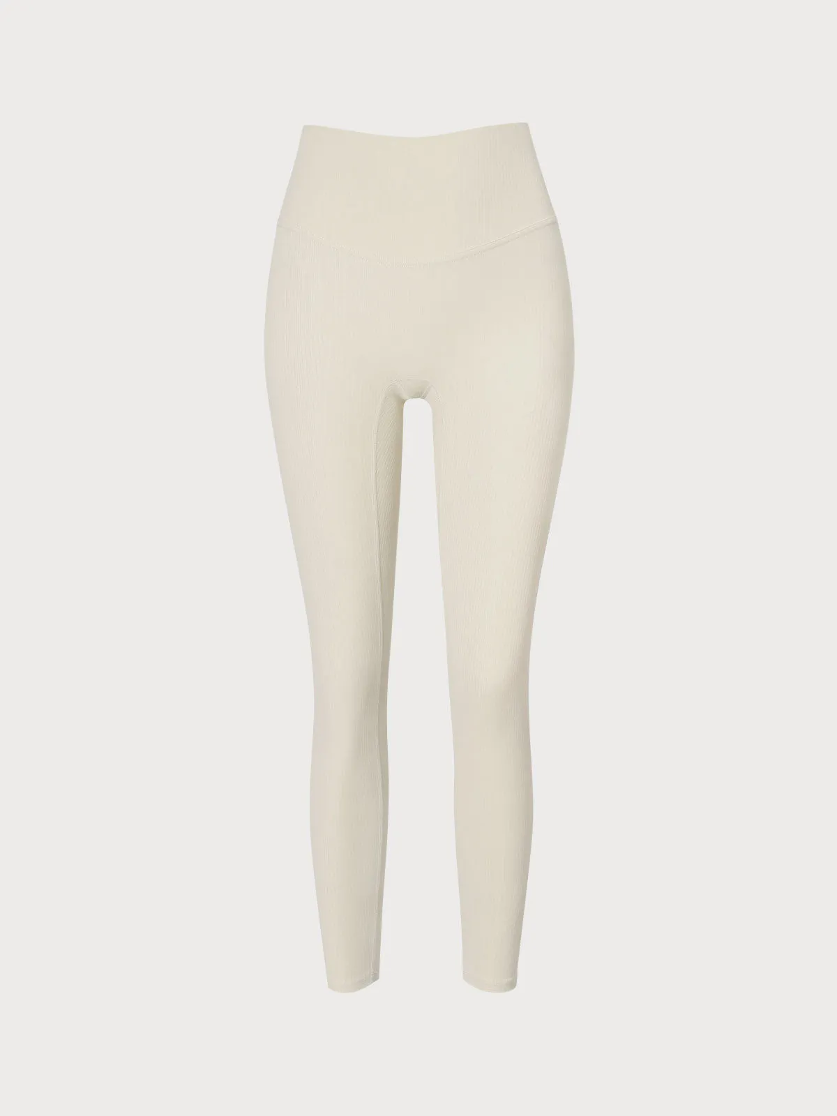 Apricot Ribbed High Waisted Leggings 25” sold by BERLOOK product image thumbnail 5