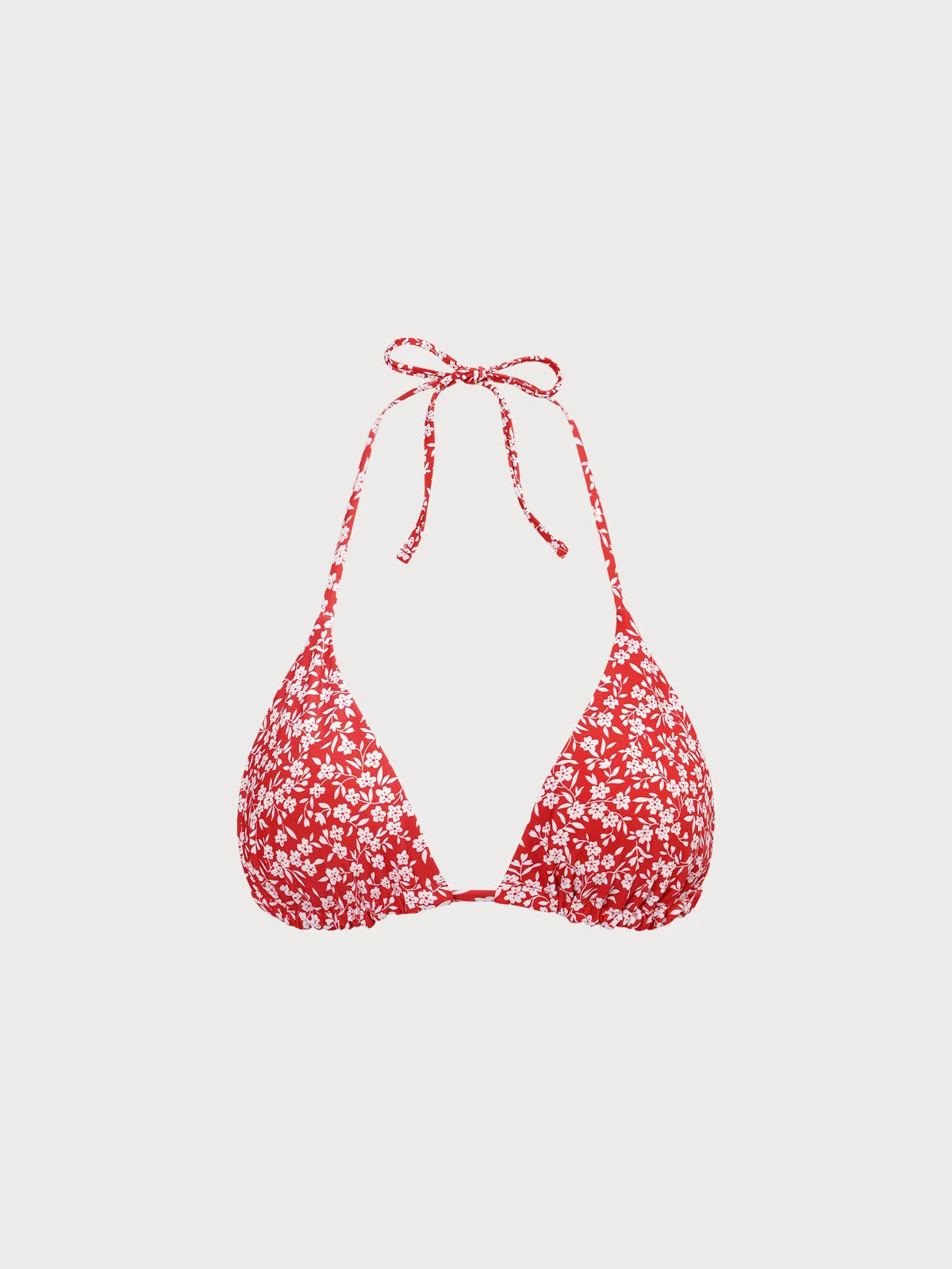 Red Reversible Floral Halter Bikini Top sold by BERLOOK product image thumbnail 5