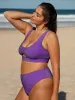 Purple Lurex Plus Size Bikini Bottom sold by BERLOOK