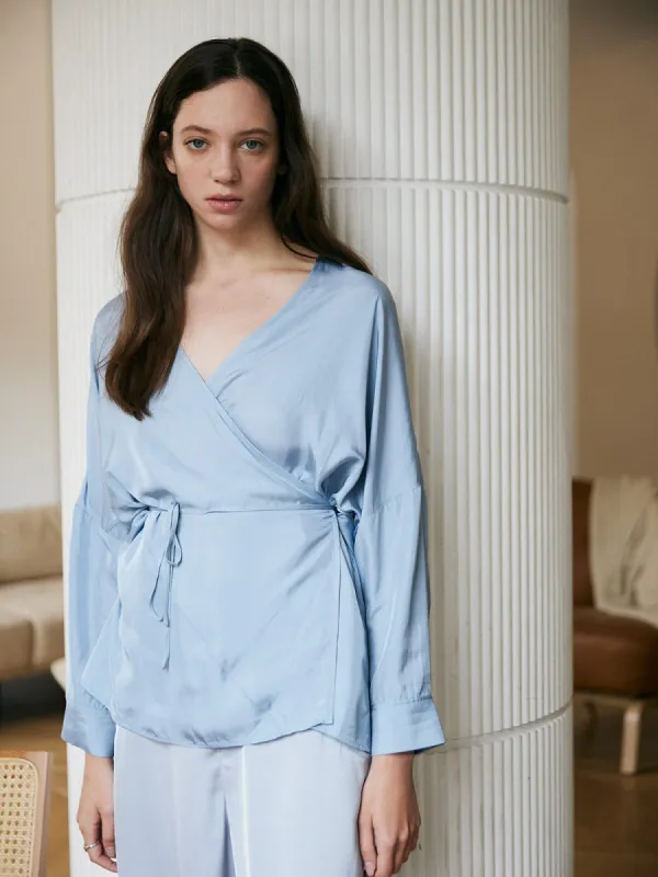 Solid Adjustable Belt Blouse sold by BERLOOK