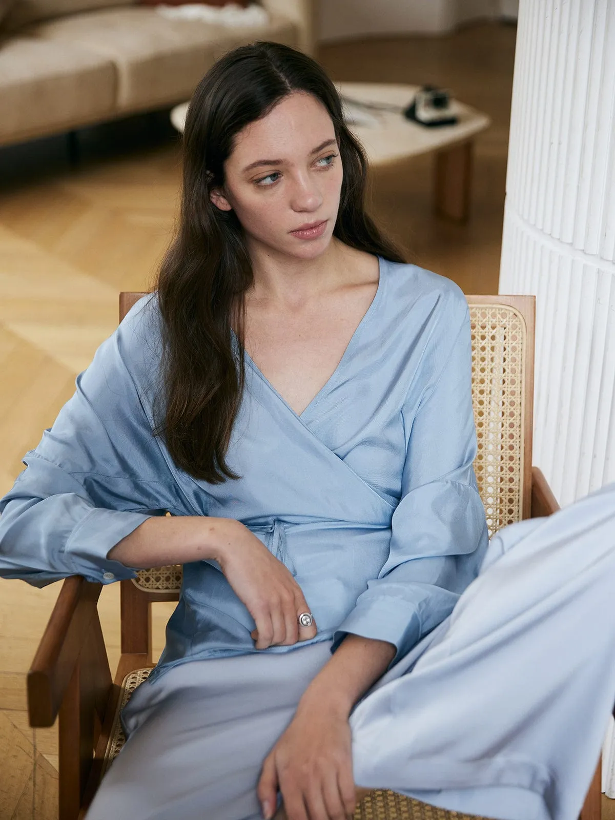 Solid Adjustable Belt Blouse sold by BERLOOK product image thumbnail 3