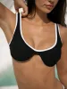 Contrast Trim Underwire Bikini Top sold by BERLOOK
