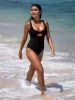 Black Cutout One-Piece Swimsuit sold by BERLOOK