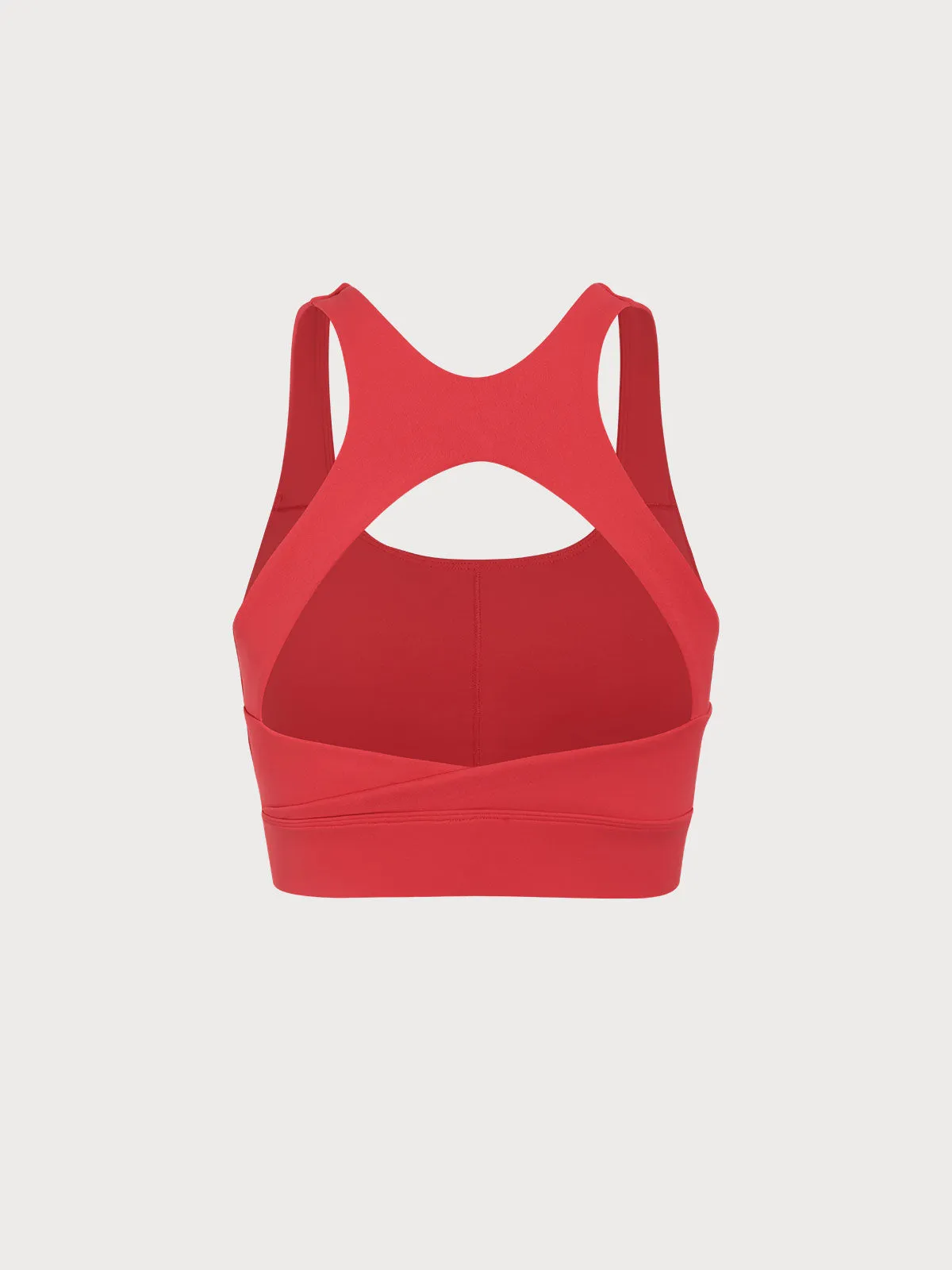 Red U Neck Sports Bra sold by BERLOOK product image thumbnail 5