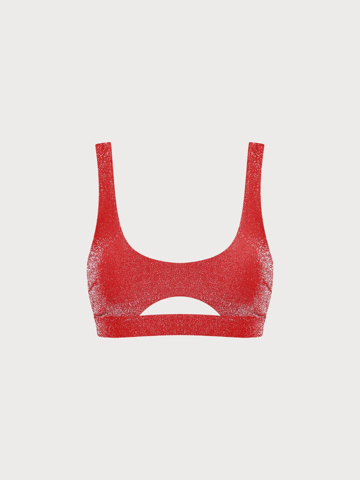 Red Lurex Cut Out Bikini Top sold by BERLOOK product image thumbnail 5