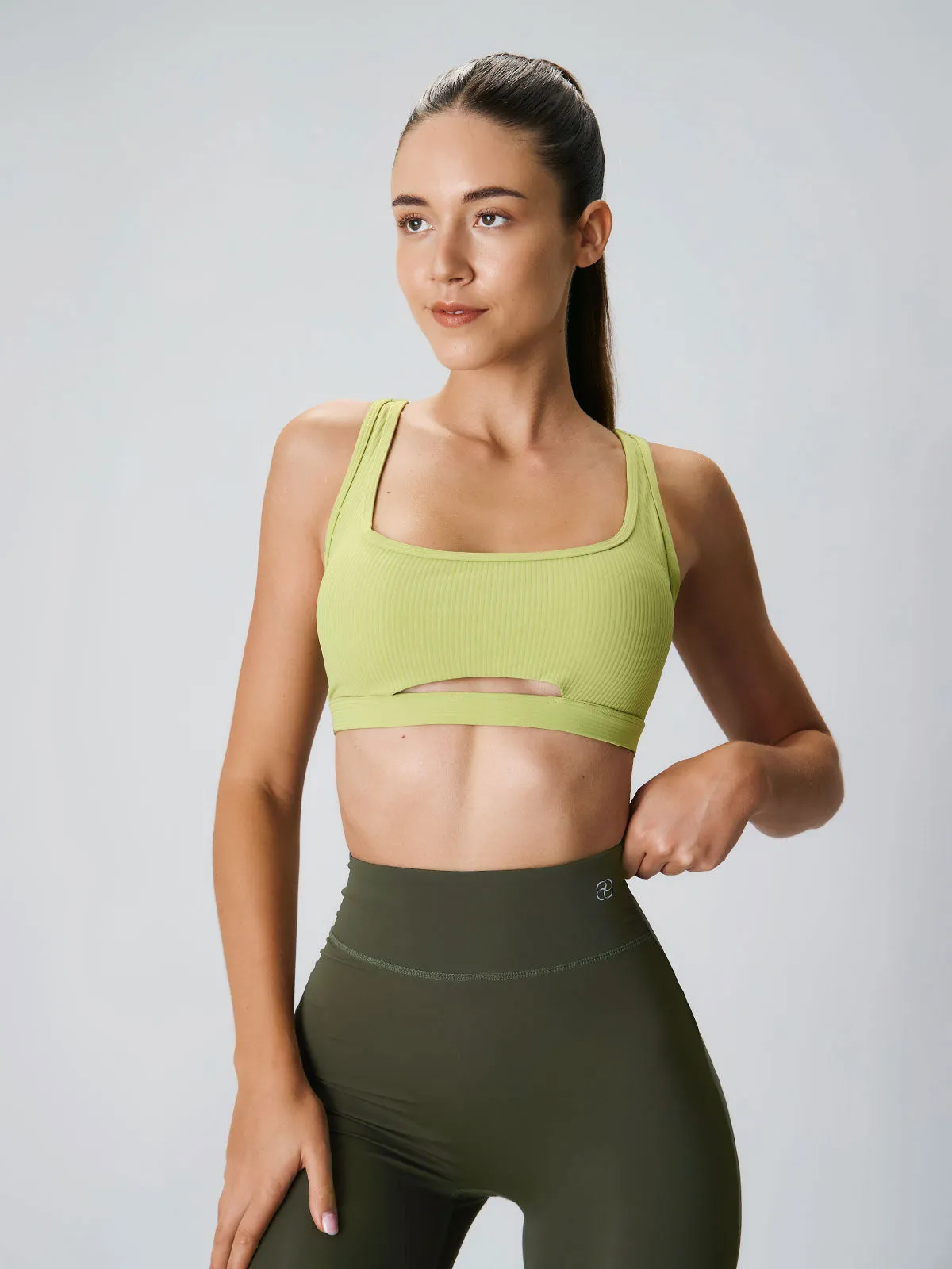 Light Green Cut Out Sports Bra sold by BERLOOK product image thumbnail 3