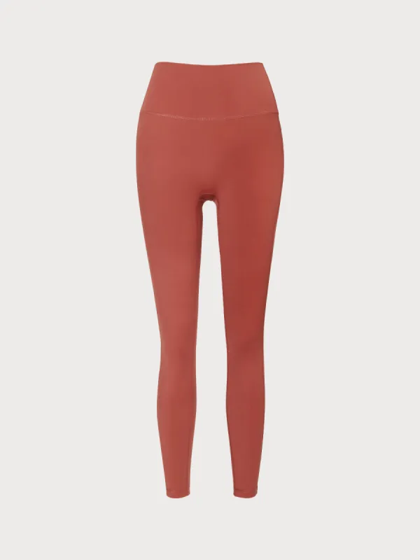 Brick Red High Stretch Leggings 25” sold by BERLOOK