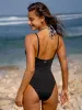 Contrast Zebra Print One-Piece Swimsuit sold by BERLOOK