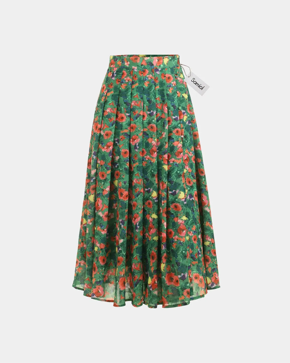 Samiol The Pleated Floral Skirt sold by BERLOOK