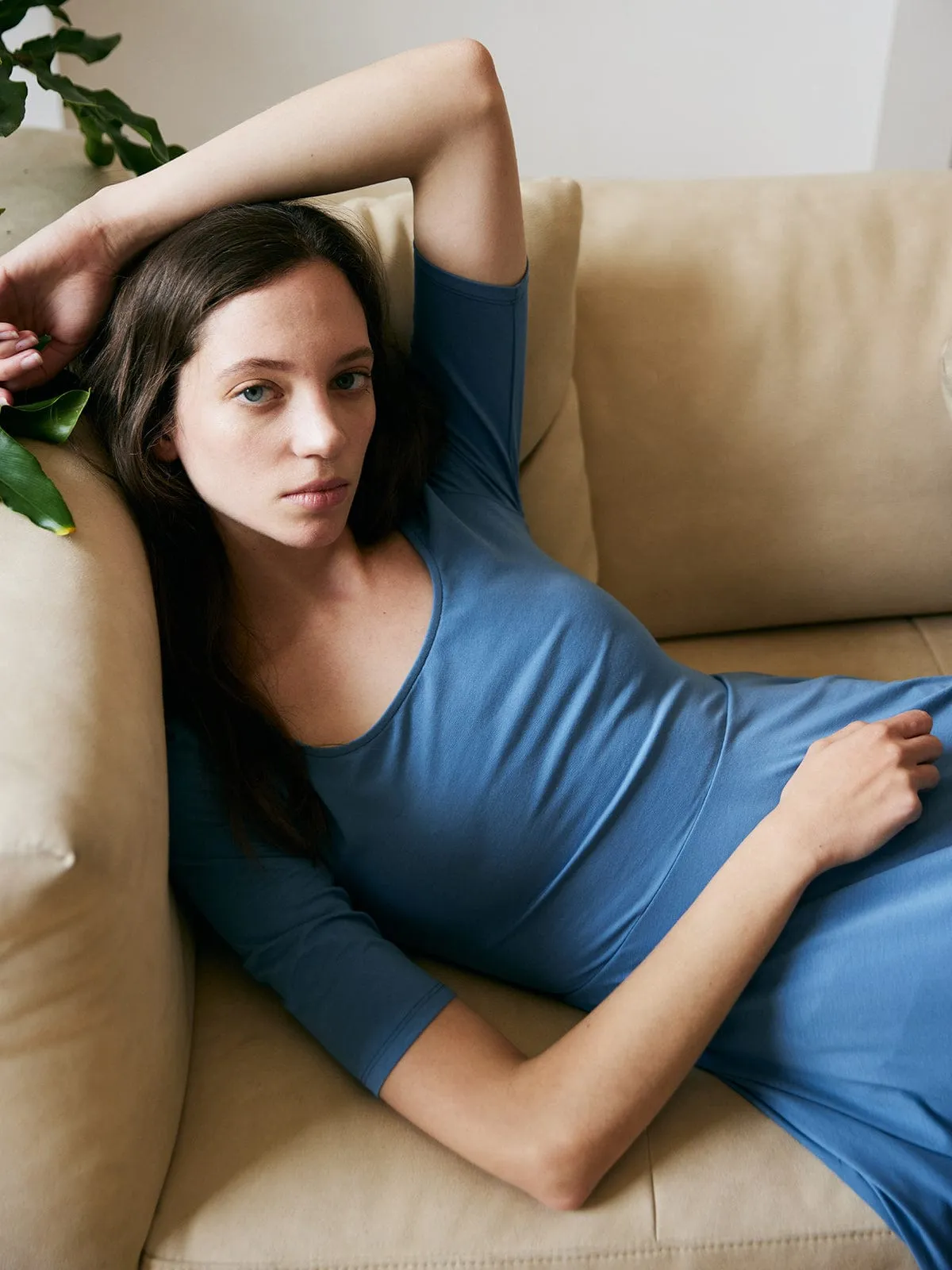 Solid Color TENCEL™ Modal Fibers Midi Dress sold by BERLOOK product image thumbnail 4