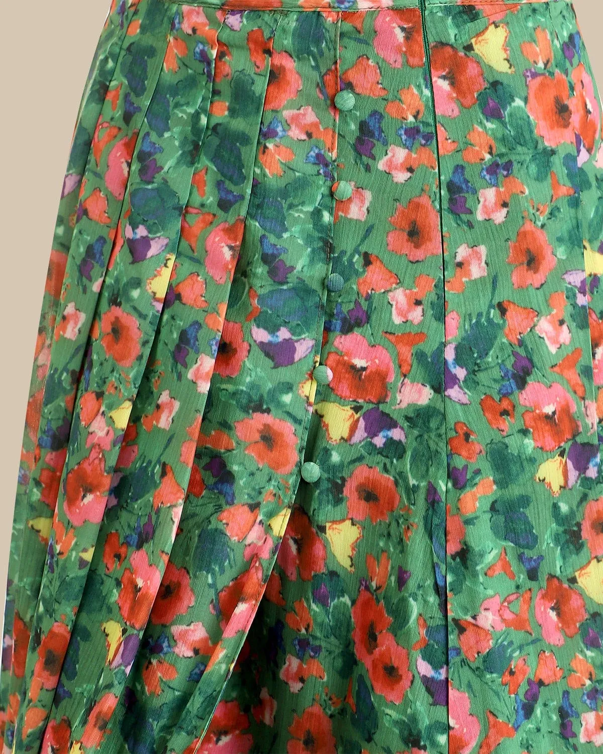 Samiol The Pleated Floral Skirt sold by BERLOOK product image thumbnail 2