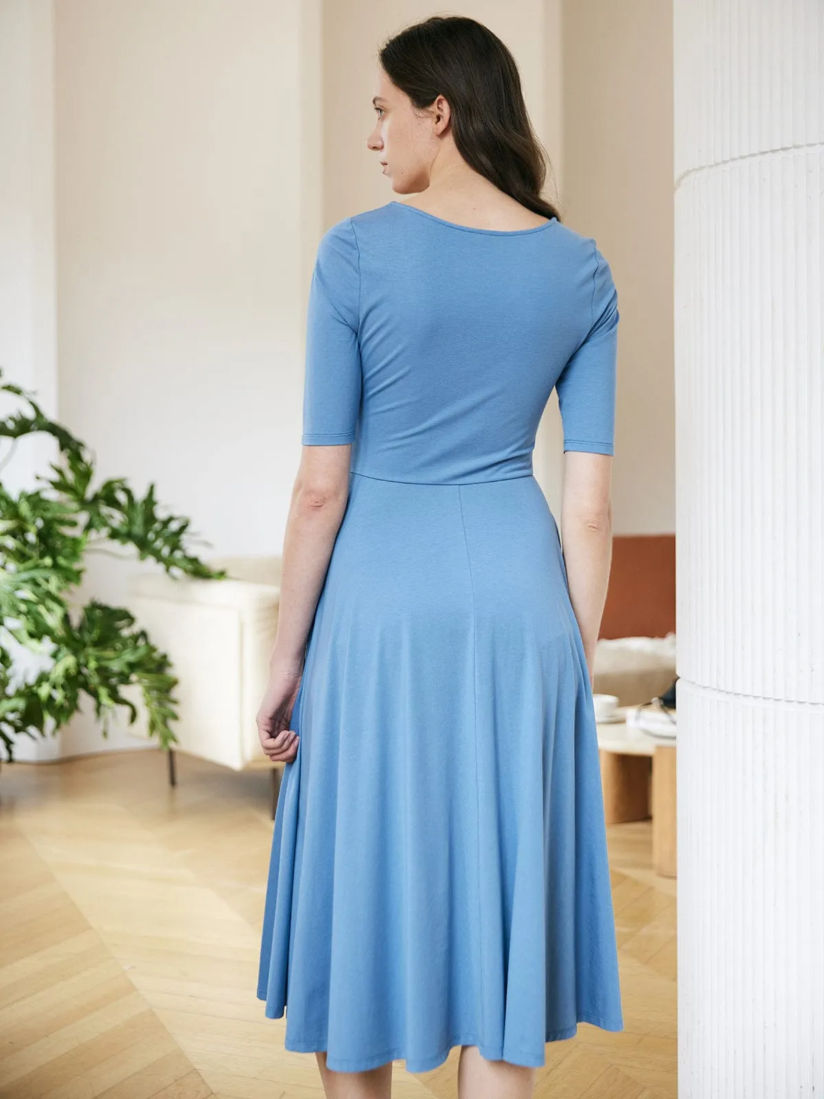 Solid Color TENCEL™ Modal Fibers Midi Dress sold by BERLOOK product image thumbnail 5