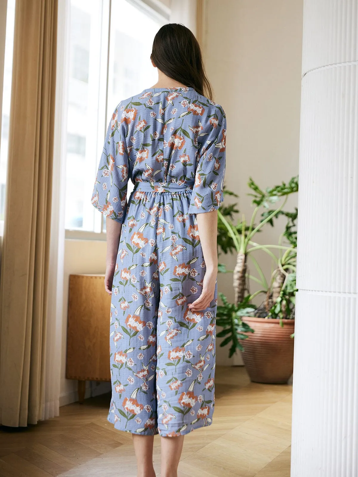 Floral Print Belt Viscose Jumpsuit sold by BERLOOK product image thumbnail 5