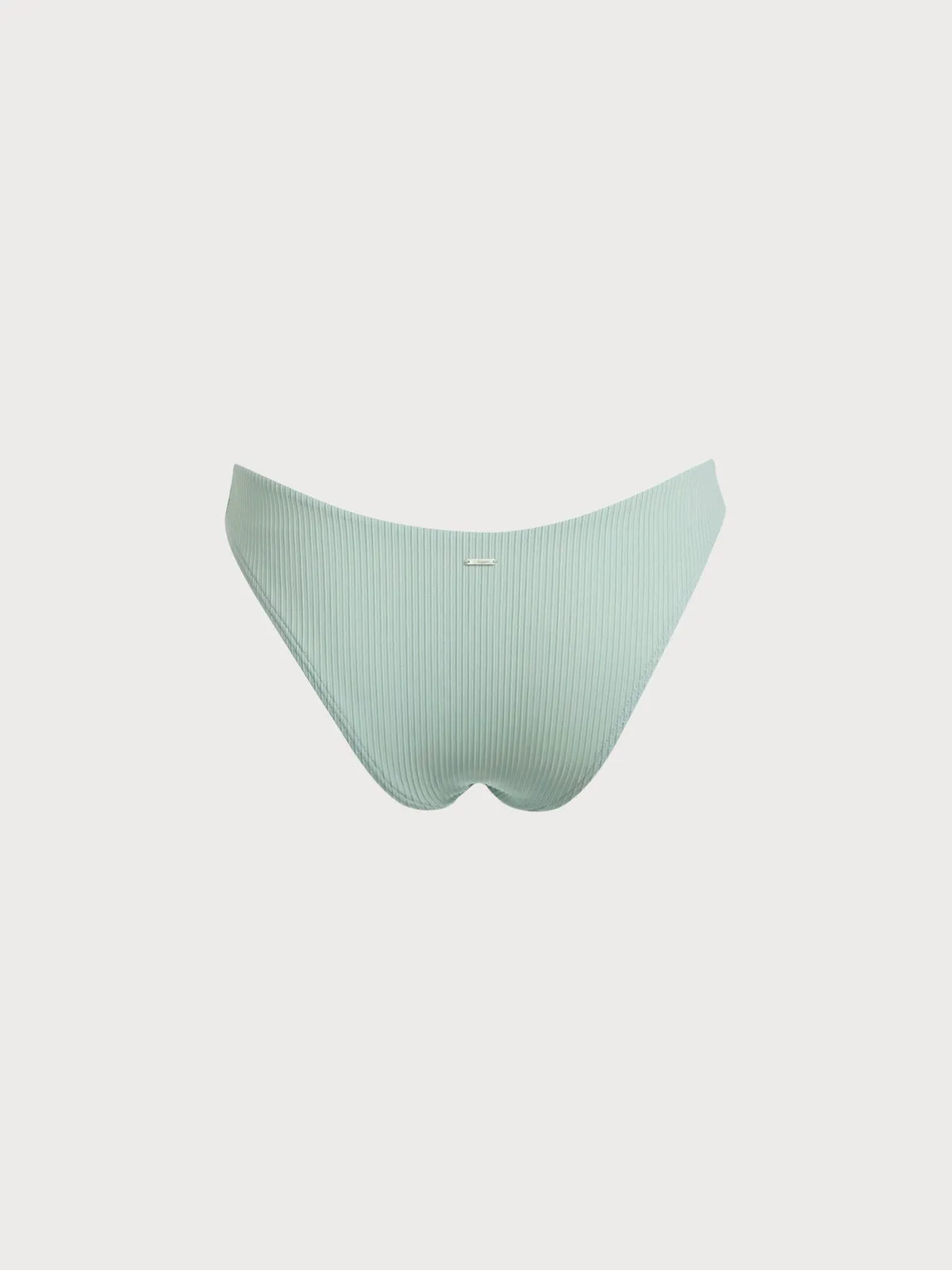 The Cyan Ribbed Solid Low Waisted Bikini Bottom sold by BERLOOK product image thumbnail 2