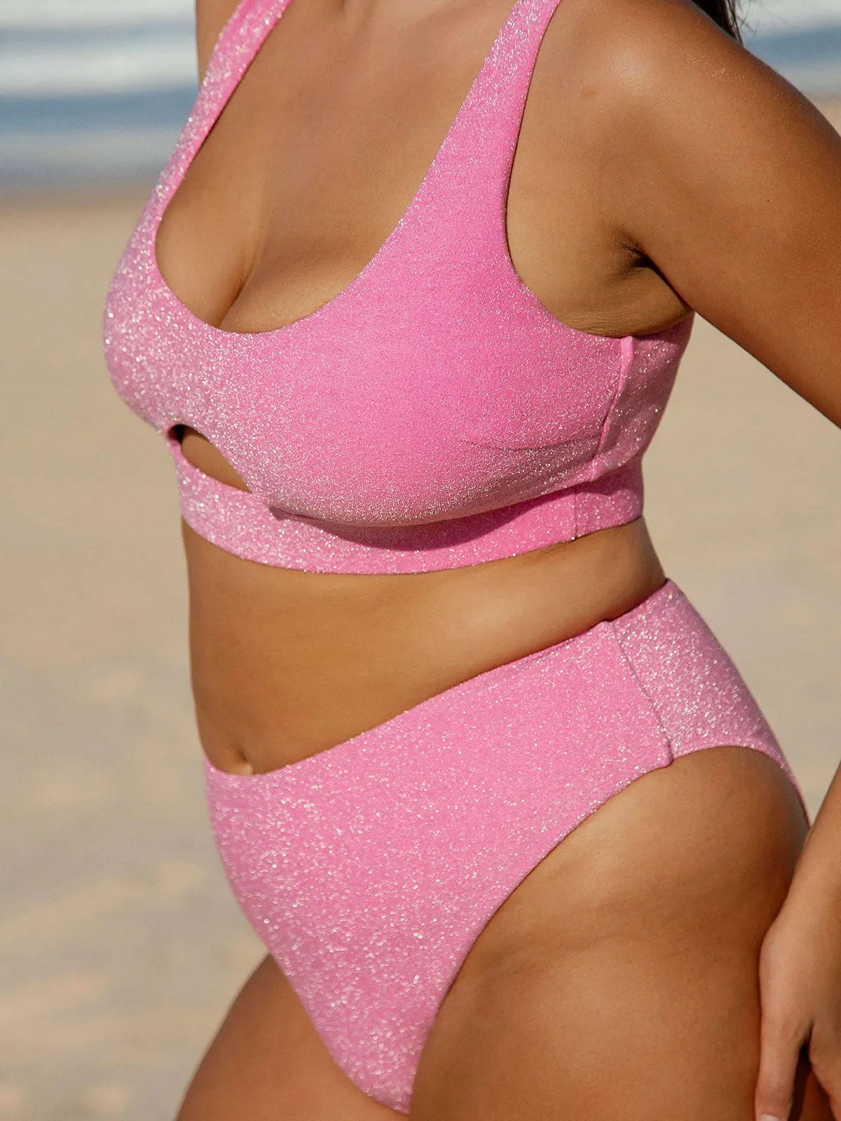 Solid Lurex Plus Size Bikini Bottom sold by BERLOOK product image thumbnail 4