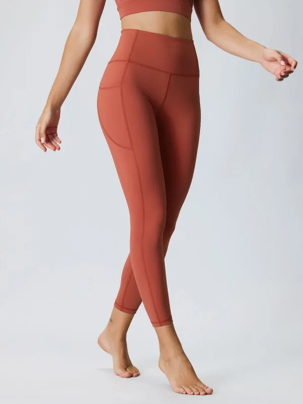 Brick Red Pocket Leggings 24" sold by BERLOOK
