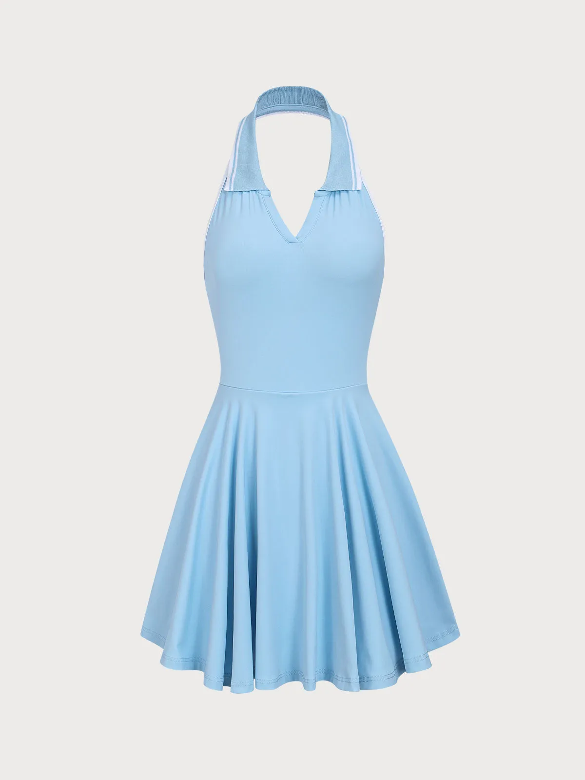 Sky Blue Collar Backless Tennis Dress - Light Support sold by BERLOOK