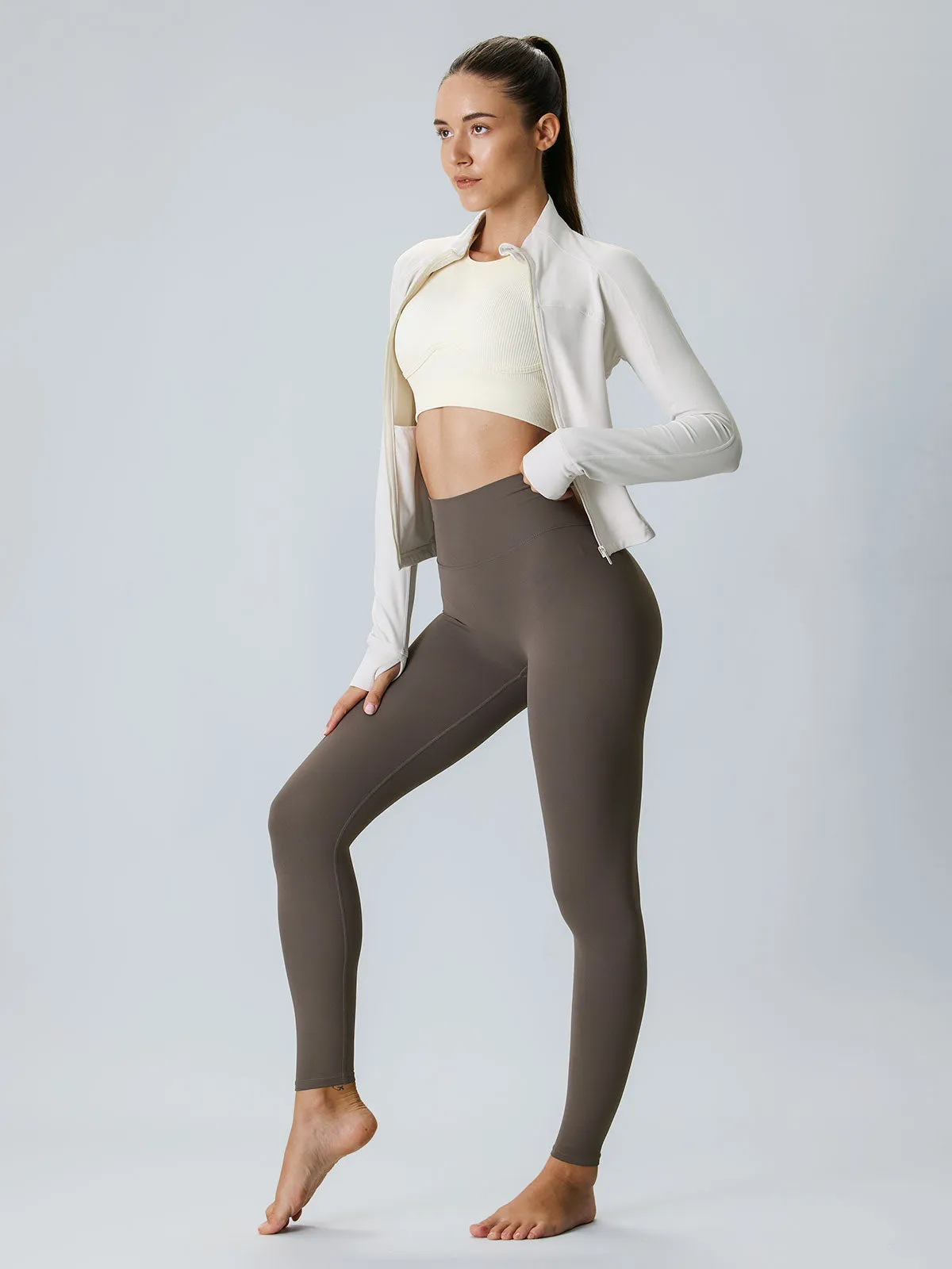 Off White Cut Out Sports Bra - Medium Support sold by BERLOOK product image thumbnail 5