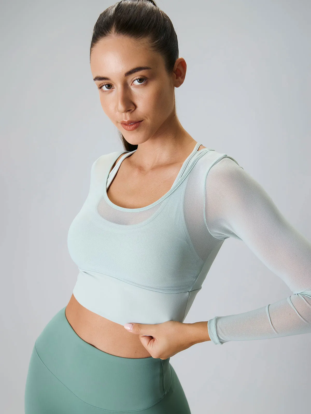 Cyan U Neck Long Sleeve Top sold by BERLOOK product image thumbnail 4