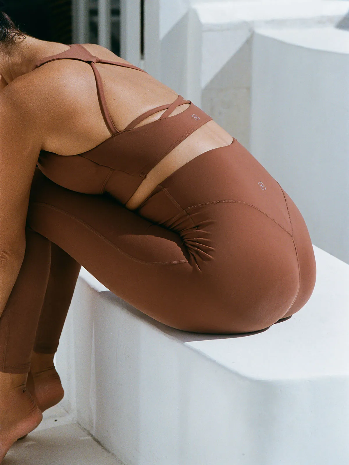 Brown High Waisted Leggings 25” sold by BERLOOK product image thumbnail 5